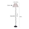 Karinya Grey Fabric Floor Lamp with Black Iron Base