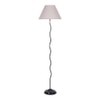 Karinya Grey Fabric Floor Lamp with Black Iron Base