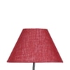 Phillip Maroon Natural Fiber Floor Lamp with Black Iron Base