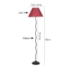 Phillip Maroon Natural Fiber Floor Lamp with Black Iron Base