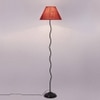 Phillip Maroon Natural Fiber Floor Lamp with Black Iron Base