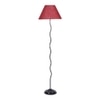 Phillip Maroon Natural Fiber Floor Lamp with Black Iron Base