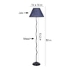 Deacon Blue Natural Fiber Floor Lamp with Black Iron Base