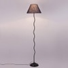 Deacon Blue Natural Fiber Floor Lamp with Black Iron Base