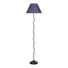 Deacon Blue Natural Fiber Floor Lamp with Black Iron Base