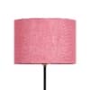 Tanisha Pink Natural Fiber Floor Lamp with Black Iron Base