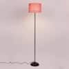 Tanisha Pink Natural Fiber Floor Lamp with Black Iron Base