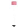 Tanisha Pink Natural Fiber Floor Lamp with Black Iron Base
