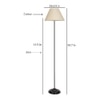 Taniesha Off White Fabric Floor Lamp with Black Iron Base