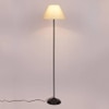 Taniesha Off White Fabric Floor Lamp with Black Iron Base