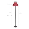 Dora Maroon Natural Fiber Floor Lamp with Black Iron Base