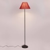 Dora Maroon Natural Fiber Floor Lamp with Black Iron Base
