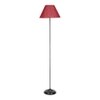 Dora Maroon Natural Fiber Floor Lamp with Black Iron Base