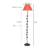 Vander Orange Fabric Floor Lamp with Black Iron Base