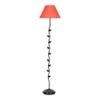 Vander Orange Fabric Floor Lamp with Black Iron Base