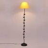 Cathy Yellow Fabric Floor Lamp with Black Iron Base