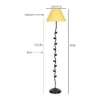 Cathy Yellow Fabric Floor Lamp with Black Iron Base