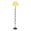 Cathy Yellow Fabric Floor Lamp with Black Iron Base