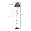 Bernice Blue Natural Fiber Floor Lamp with Black Iron Base