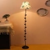 Teofila Multicolour Fabric Floor Lamp with Black Iron Base