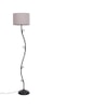 Bernyce Grey Fabric Floor Lamp with Black Iron Base