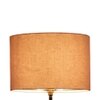 Bernyce Grey Fabric Floor Lamp with Black Iron Base