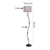 Bernyce Grey Fabric Floor Lamp with Black Iron Base