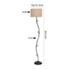 Dorothee Beige Natural Fiber Floor Lamp with Black Iron Base
