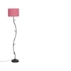 Angelia Pink Natural Fiber Floor Lamp with Black Iron Base