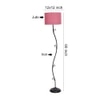 Angelia Pink Natural Fiber Floor Lamp with Black Iron Base