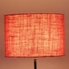 Angelia Pink Natural Fiber Floor Lamp with Black Iron Base