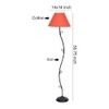 Sybel Orange Fabric Floor Lamp with Black Iron Base