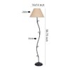 Athie Beige Natural Fiber Floor Lamp with Black Iron Base