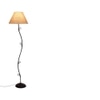 Athie Beige Natural Fiber Floor Lamp with Black Iron Base