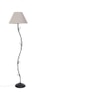 Dosia White Natural Fiber Floor Lamp with Black Iron Base