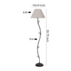 Dosia White Natural Fiber Floor Lamp with Black Iron Base
