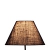 Mag Blue Natural Fiber Floor Lamp with Black Iron Base