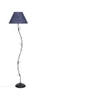 Mag Blue Natural Fiber Floor Lamp with Black Iron Base