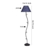Mag Blue Natural Fiber Floor Lamp with Black Iron Base