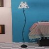 Pesina Multicolour Fabric Floor Lamp with Black Iron Base