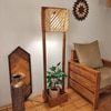 Lyon Beige Solid Wood Floor Lamp with Beige Solid Wood Base