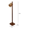 HexSpot Beige Solid Wood Floor Lamp with Beige Solid Wood Base