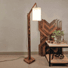 Hinge Beige Jute Floor Lamp with Beige Jute Base