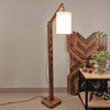 Hinge Beige Jute Floor Lamp with Beige Jute Base