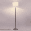 Flora Off White Fabric Floor Lamp with Steel Steel Base
