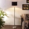 Forest Black Fabric Floor Lamp with Steel Steel Base