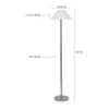 Stone Off White Fabric Floor Lamp with Steel Steel Base