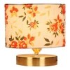 Lynn Multicolor cotton table lamp with Gold wood base
