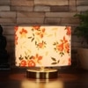 Lynn Multicolor cotton table lamp with Gold wood base