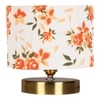 Lynn Multicolor cotton table lamp with Gold wood base